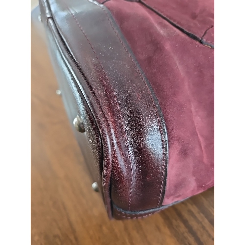 Patricia Nash Melrose Drawstring with Floret Key Fob Plum Nubuck Suede Crossbody - Picture 9 of 16